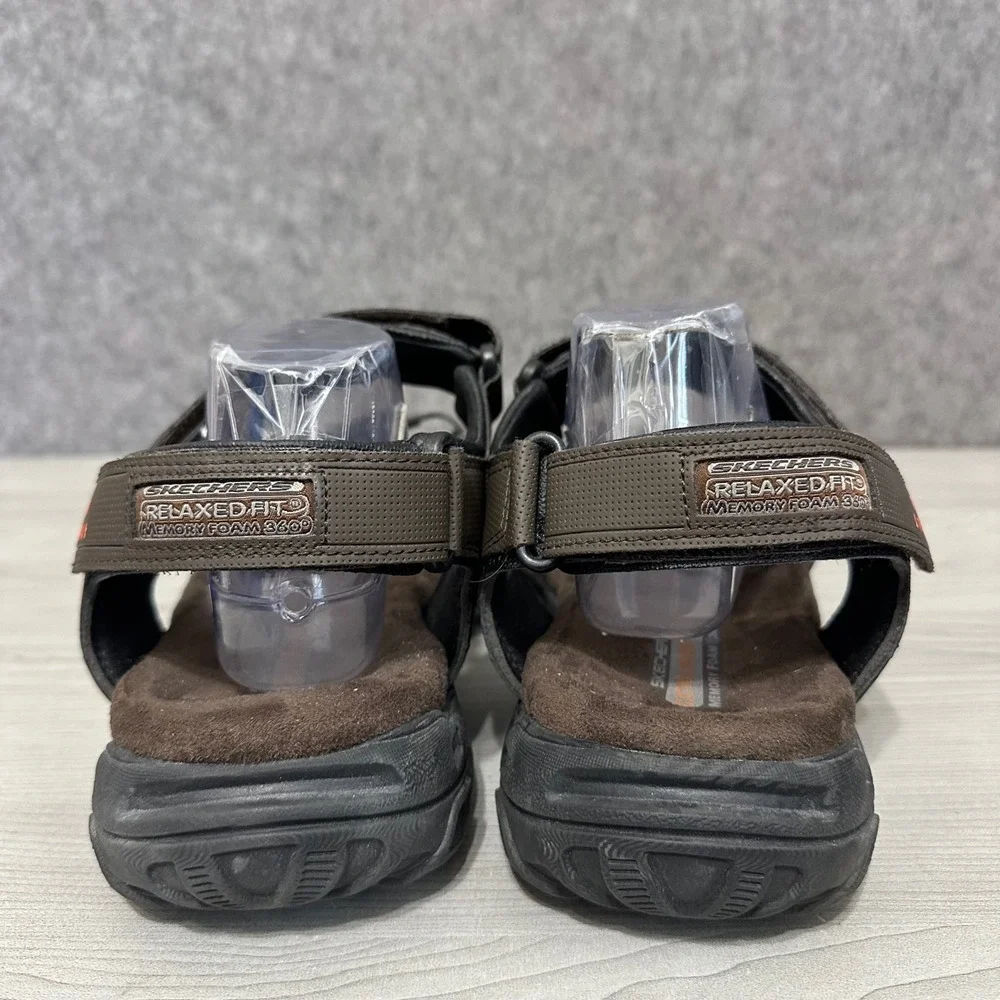 Skechers Louden Sandals Mens 13 Brown Relaxed Fit Memory‎ Foam Strappy